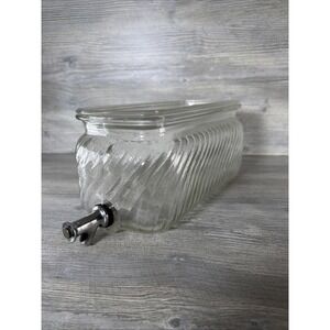Vtg 30's LE Smith Glass Refrigerator Fridge Water Dispenser W/ Spigot 1.25 Gal